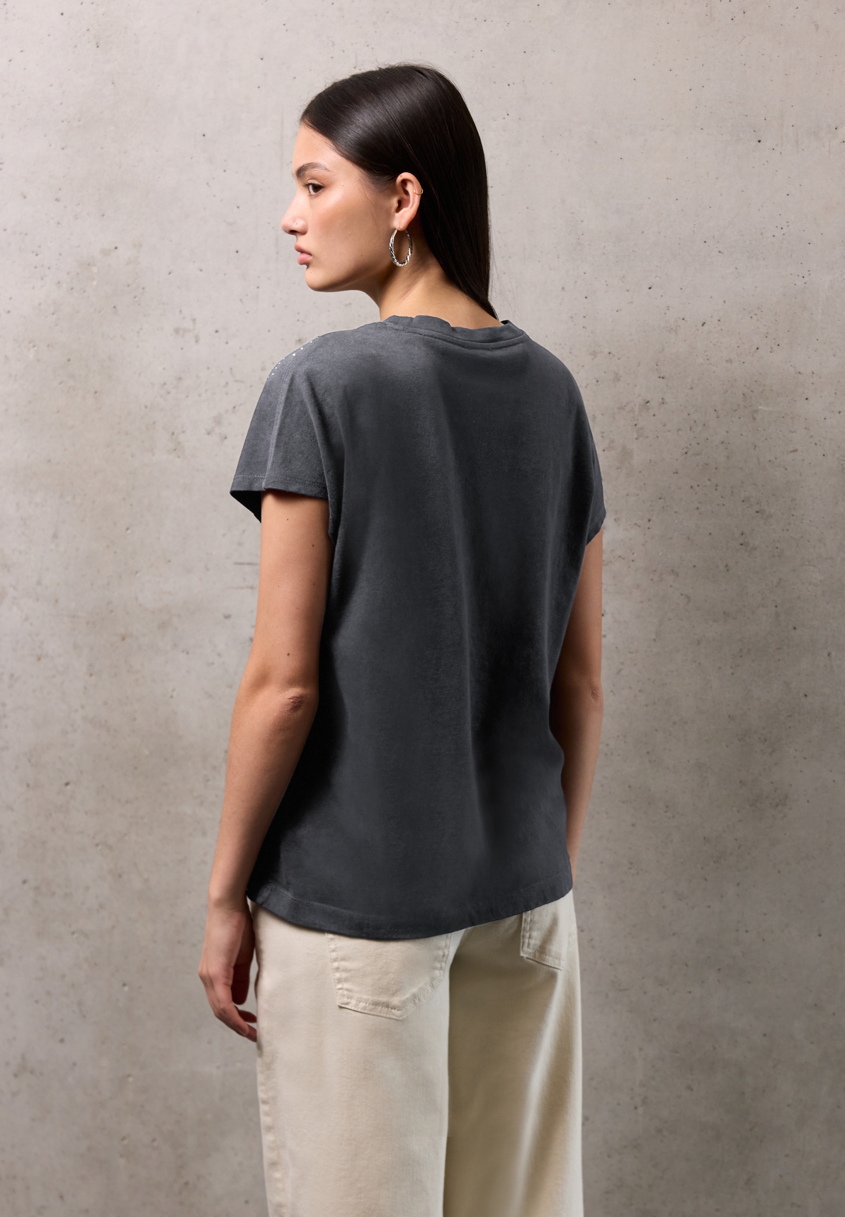 washed shirt w.stone shoulder #4