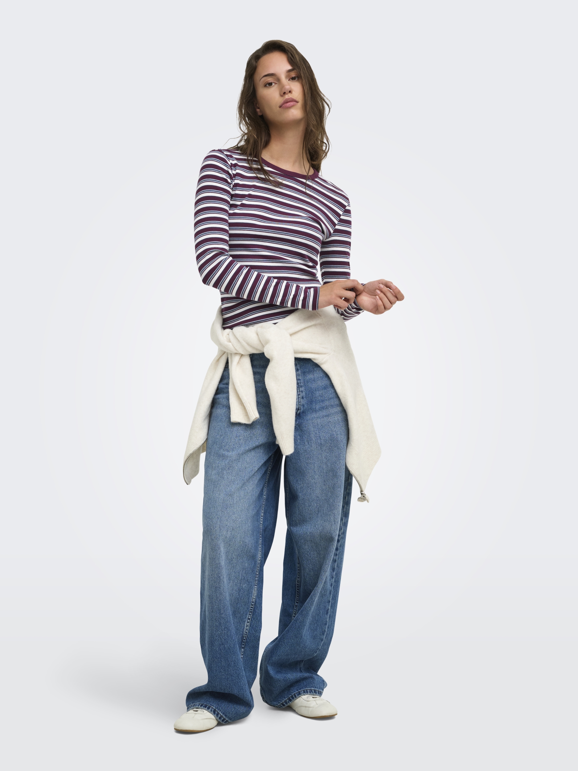 ONLVAL L/S O-NECK STRIPE TOP JRS #6