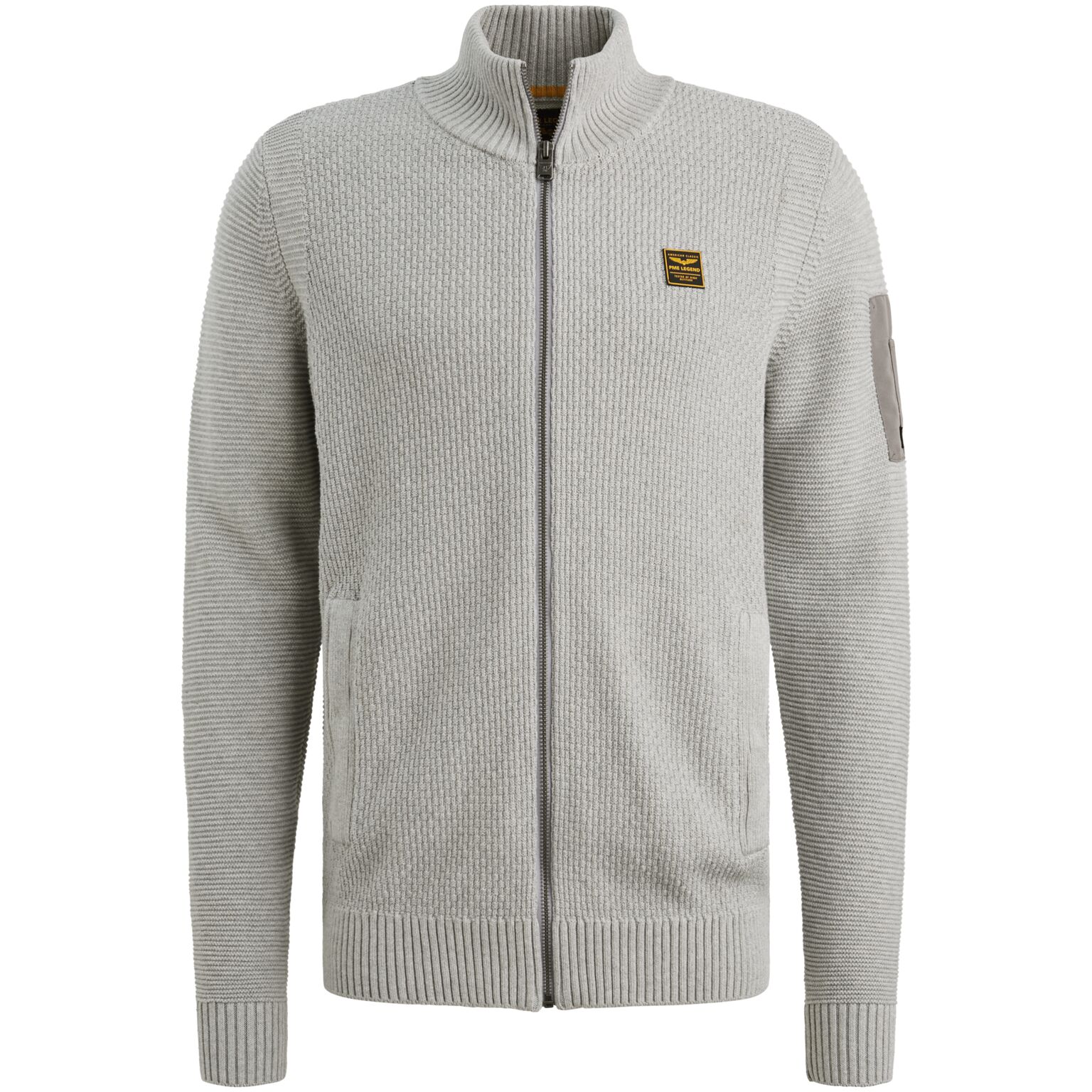 Zip jacket cotton structure knit #1
