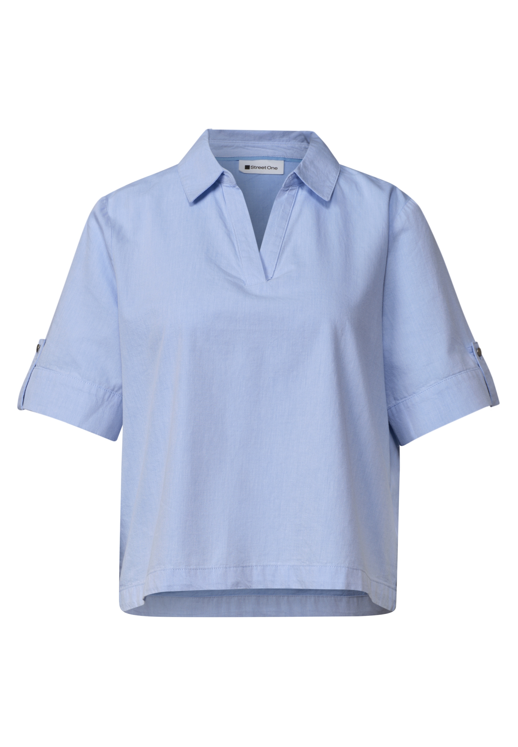 Chambray splitneck shirtcollar #1