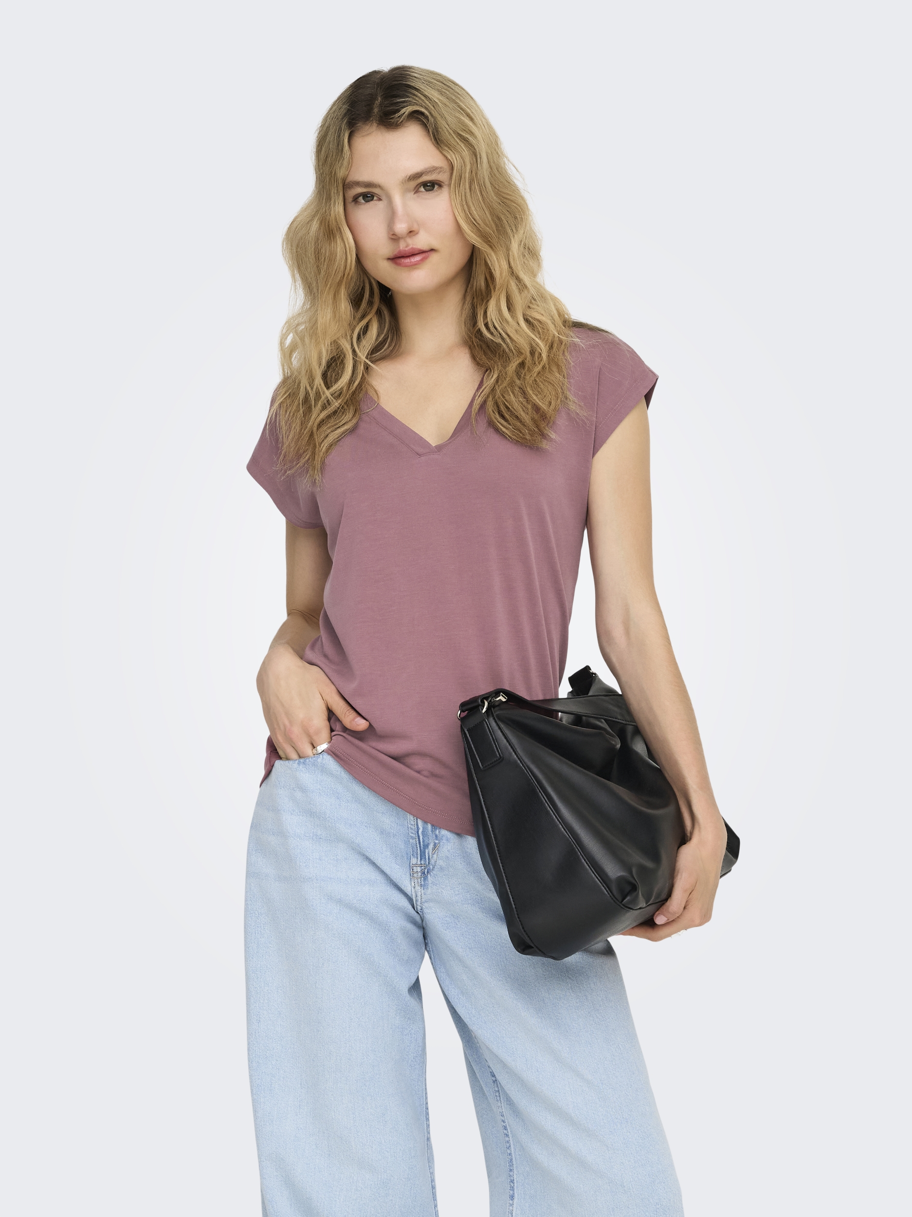 ONLFREE LIFE S/S MOD.V-NECK TOP JRS NOOS #3