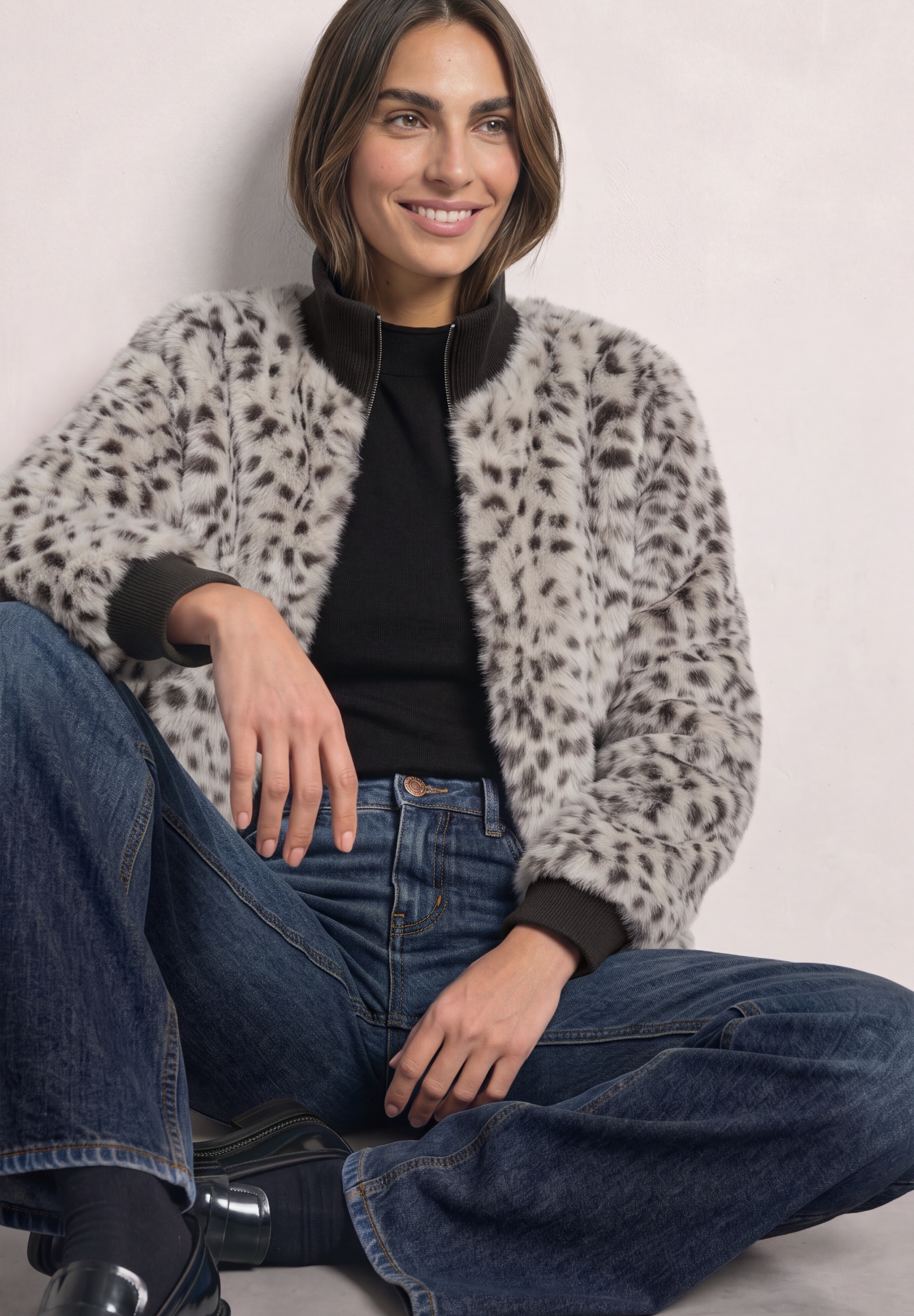 Fake Fur Jkt w. AOP #4