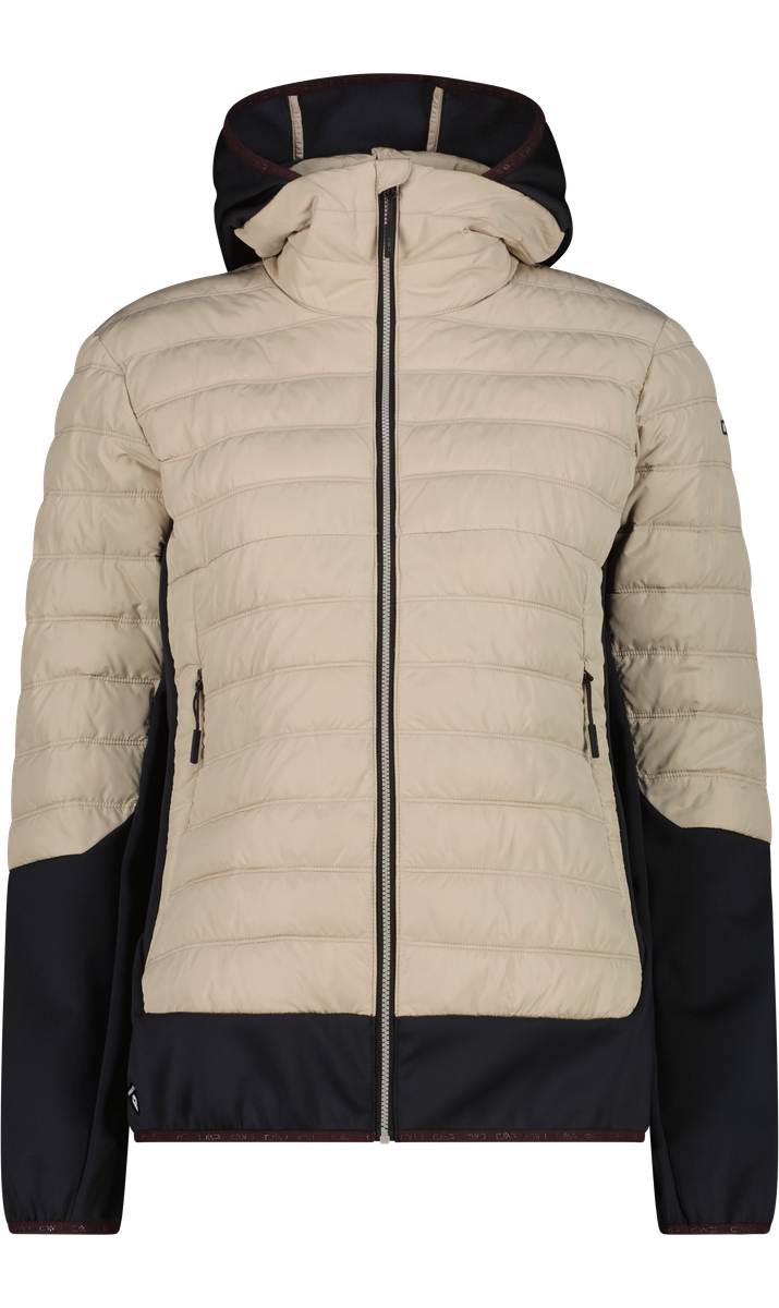 WOMAN JACKET HYBRID FIX HOOD #1