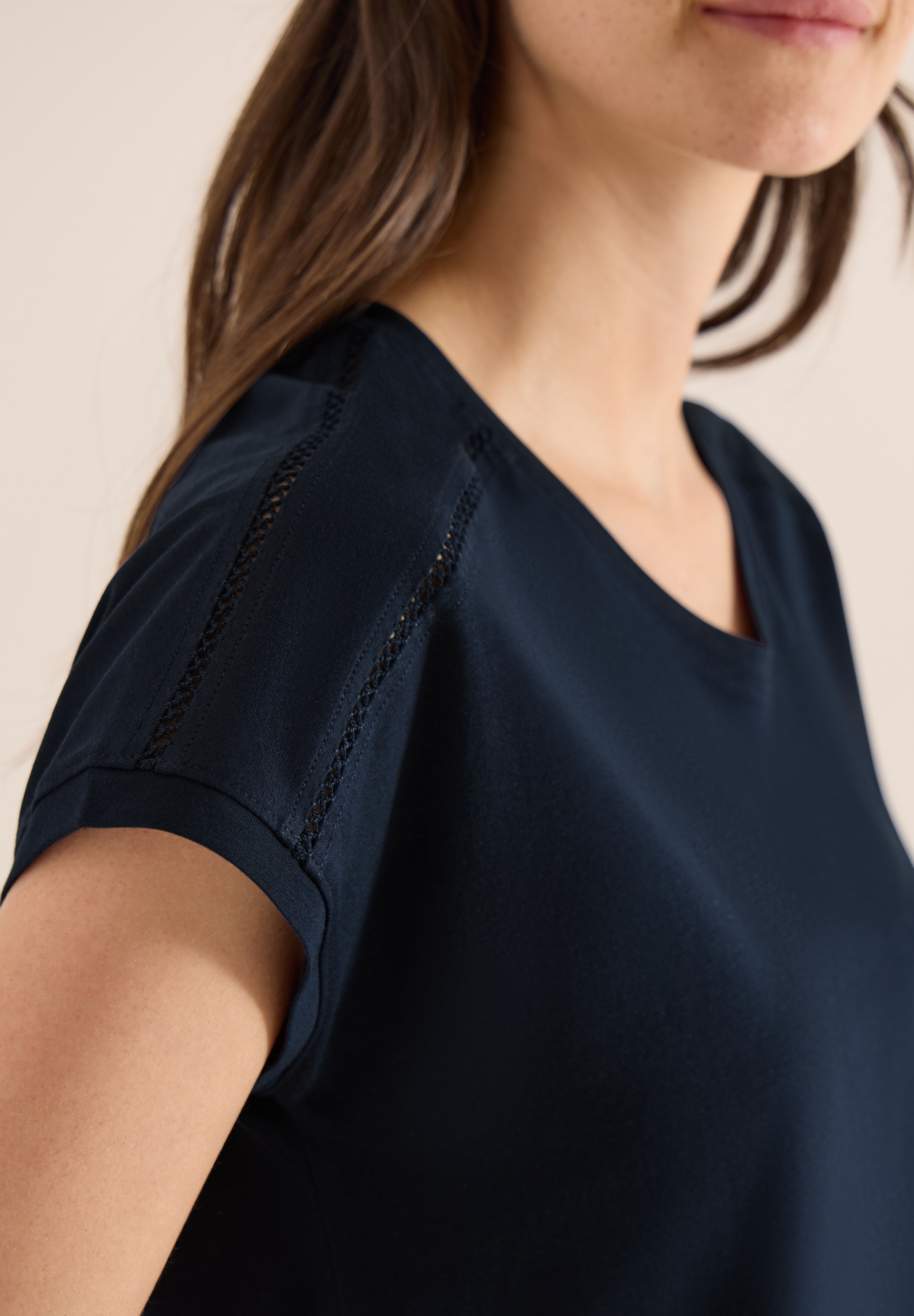 NOS Solid Lace Shoulder T-Shir #1