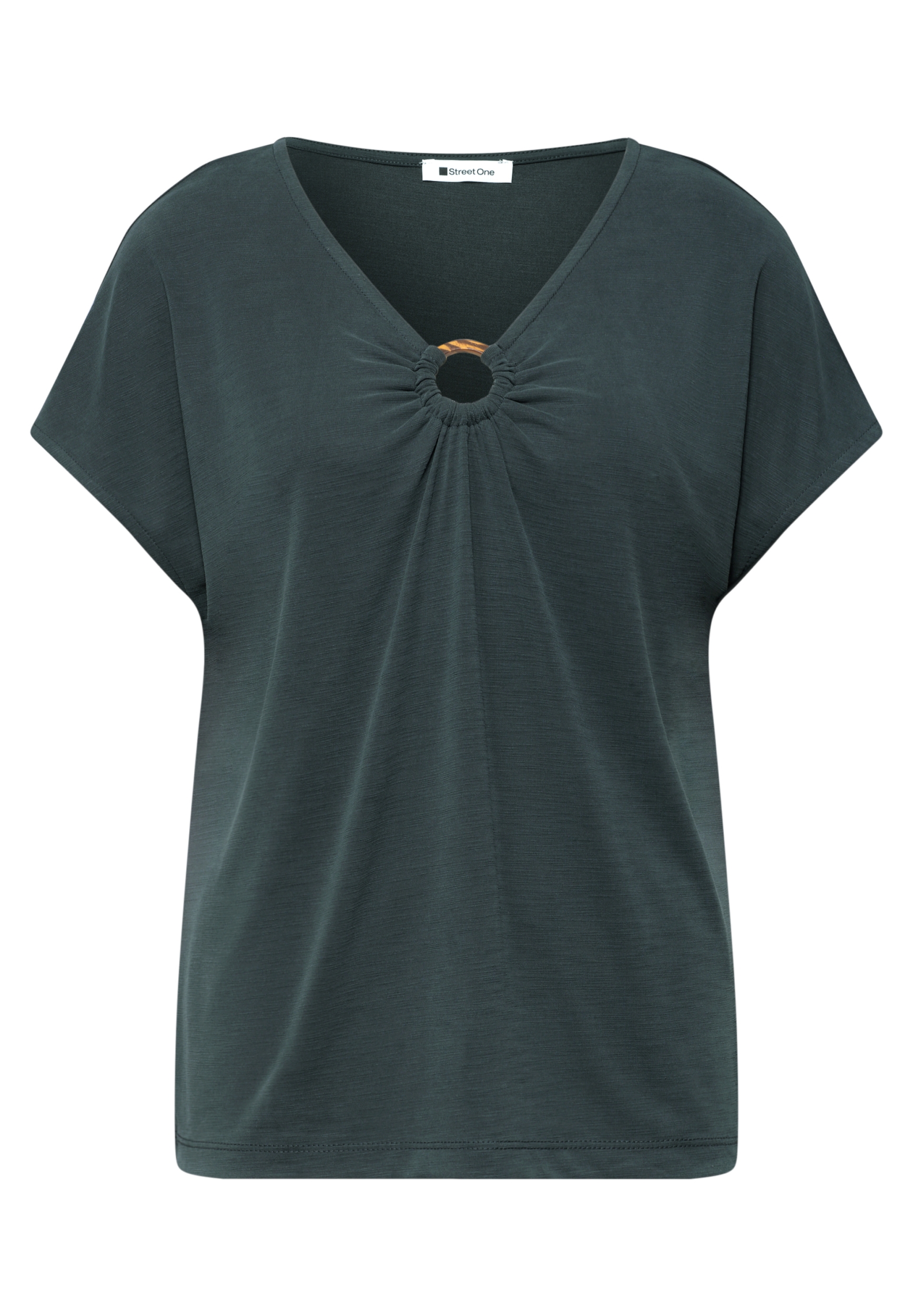 silk look shirt w.deco detail #1