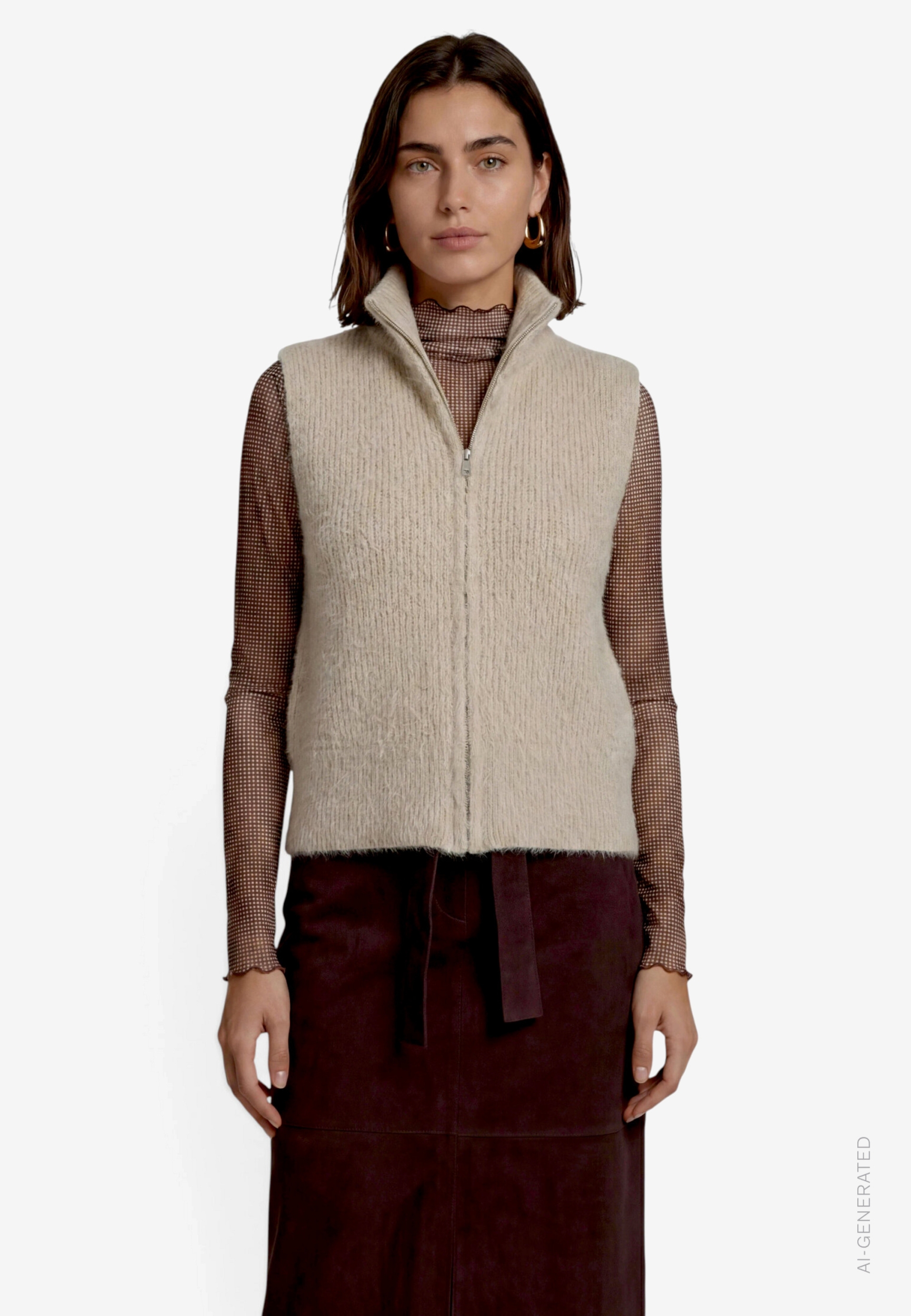 Strickjacke Kurz ohne Arm #2
