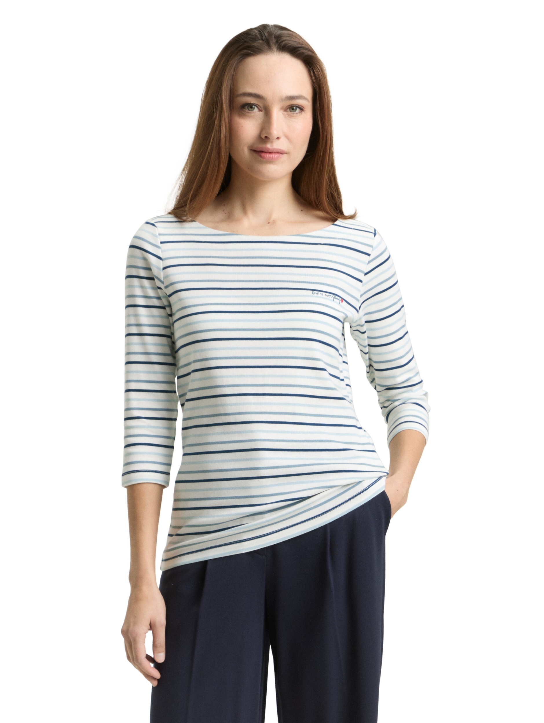 T-shirt boat neck stripe #11