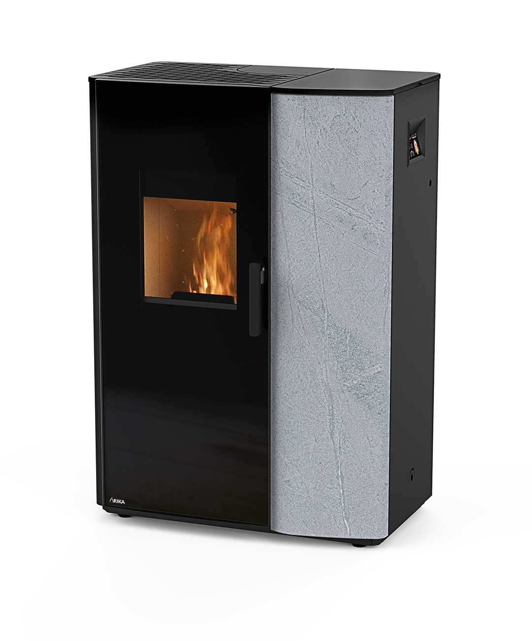 RIKA-Combiofen PARO, Speckstein-Mantel, schwarz, RA oben