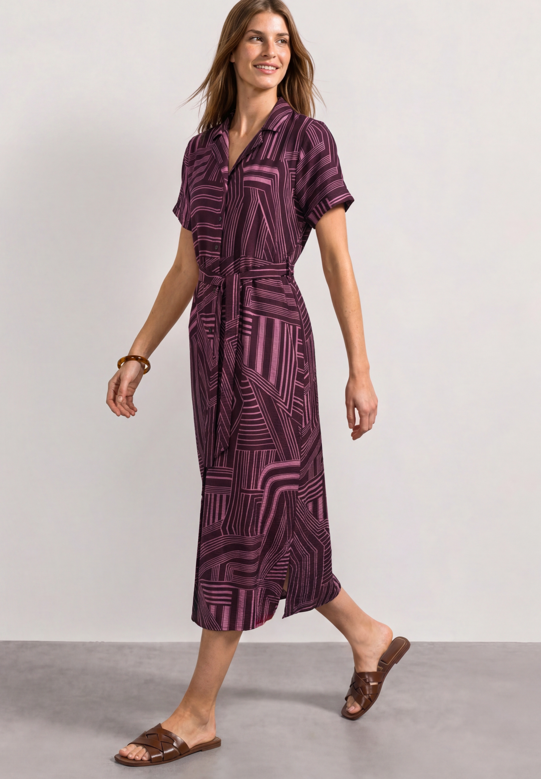 Bowling collar Shirt Dress_AOP #3