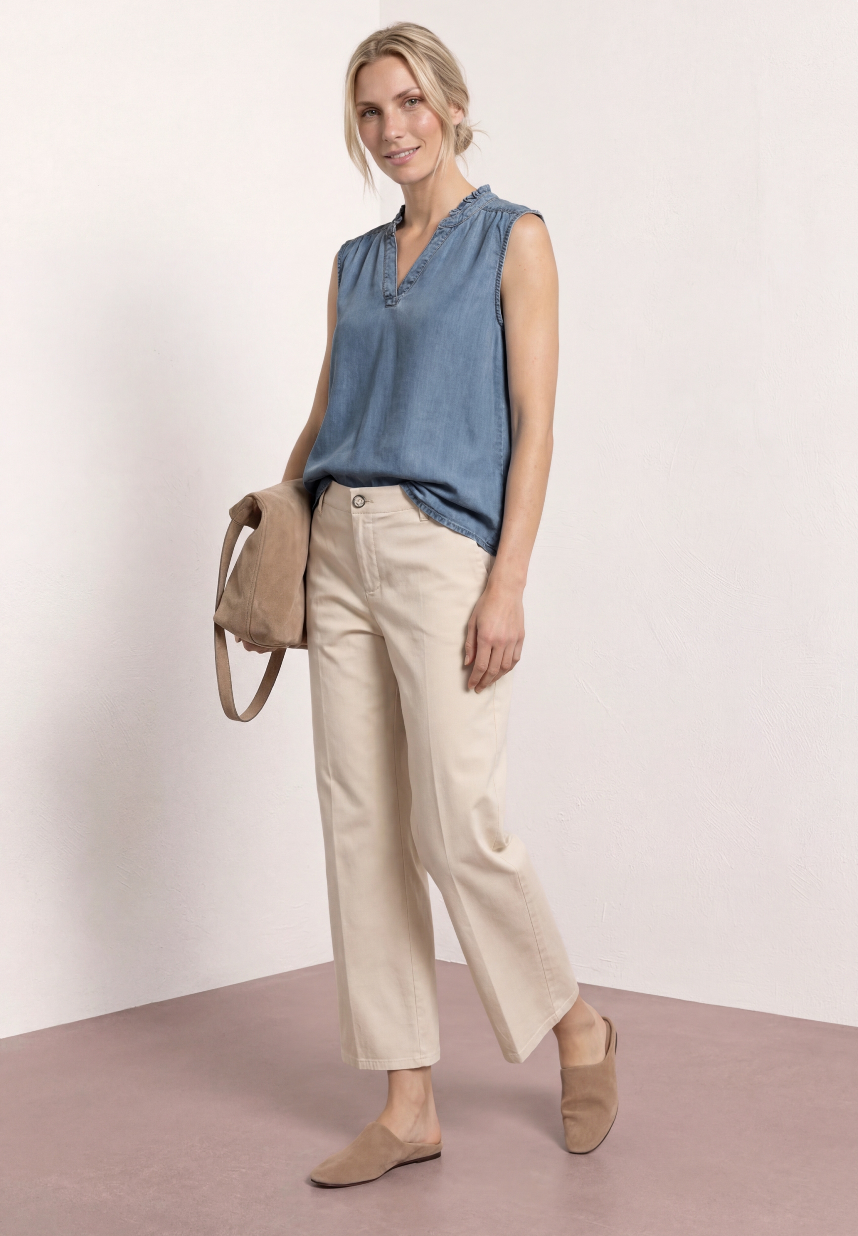 Style.Blouse ruffles.light blu #5