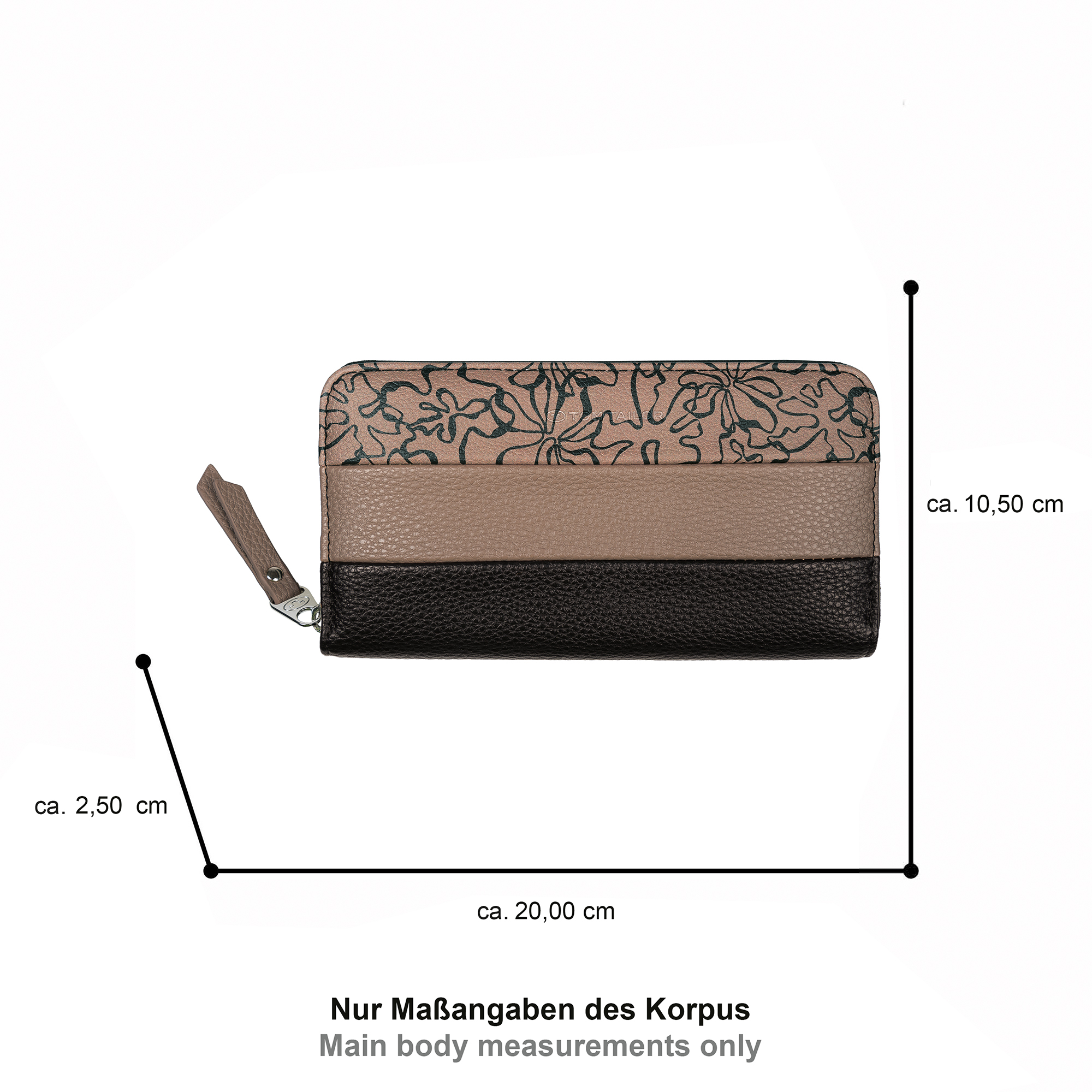 Ellen, Long zip wallet, flower black #5